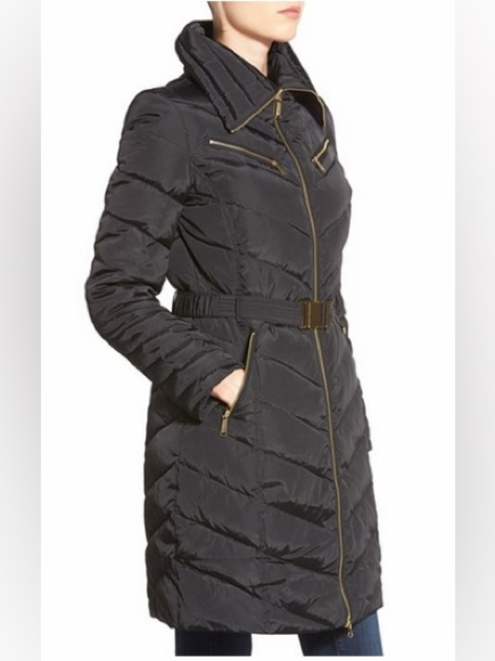Michael Kors Chevron Puffer Coat sz M